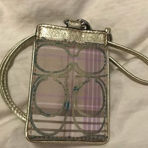 Coach Purple & Gold ID Lanyard